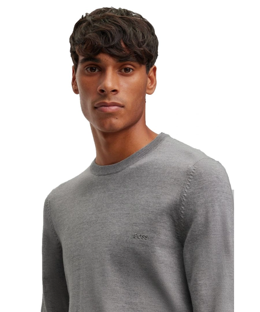 Hugo Boss Mens Botto-l Crew Neck Knitwear Medium Grey - Size 2XL